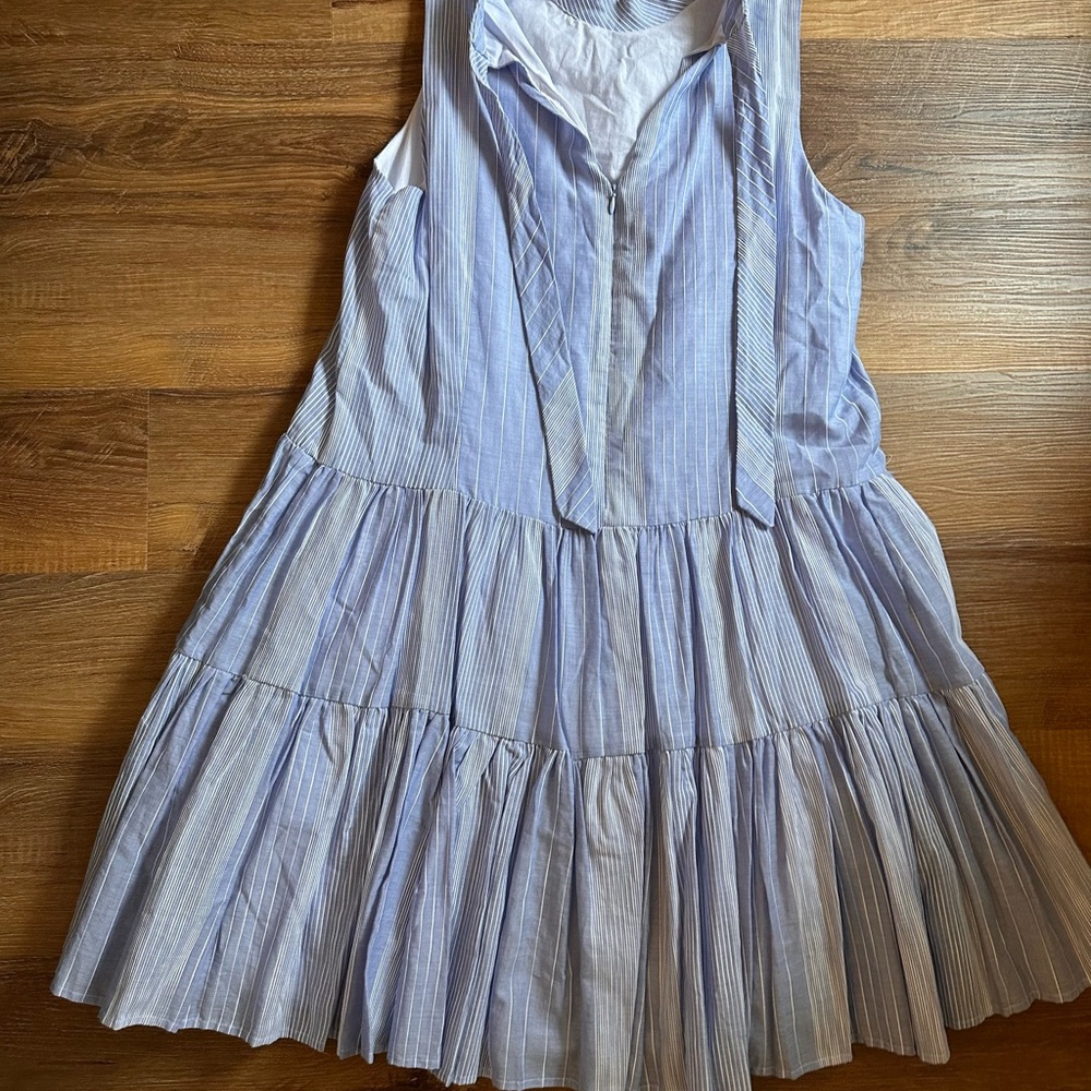 Calvin Klein Cotton Dress - Light Blue Stripes
